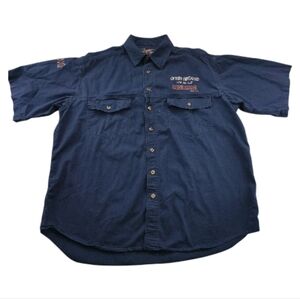 Vintage Y2K 90s Levi’s Graphic Button Down Shirt Men's M Navy Streetwear